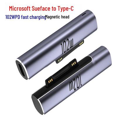 Surface To Type-C Connector PD102W Fast Charging Magnetic Head for Microsoft Pro 7/8 Book 1/2/3 Charging