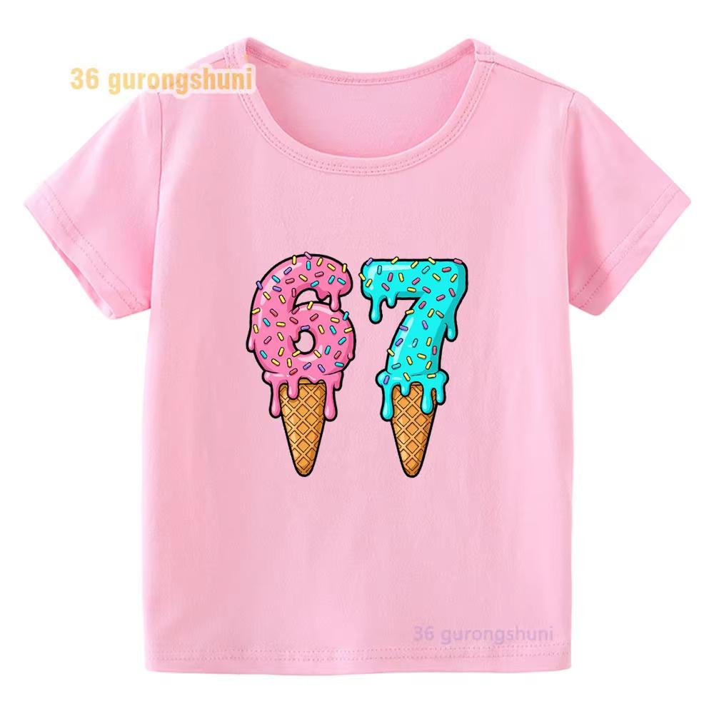 Kids Cute Sailor 67 Number Graphic TShirt Soft Cotton Casual Wear for Boys Girlsdf0122