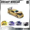 POPRACE 1:64 Japanese Car Pandem Civic EG6 and GR86-Endless Honda Civic Alloy Model Car Racing Cars Diecast Boy Collection Toys