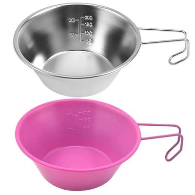 Camping Backpackers Cup Stainless Steel Outdoor Mug Cookware Cup Stainless Steel Bowl With Handles Picnic Dinner Bowl For Picnic