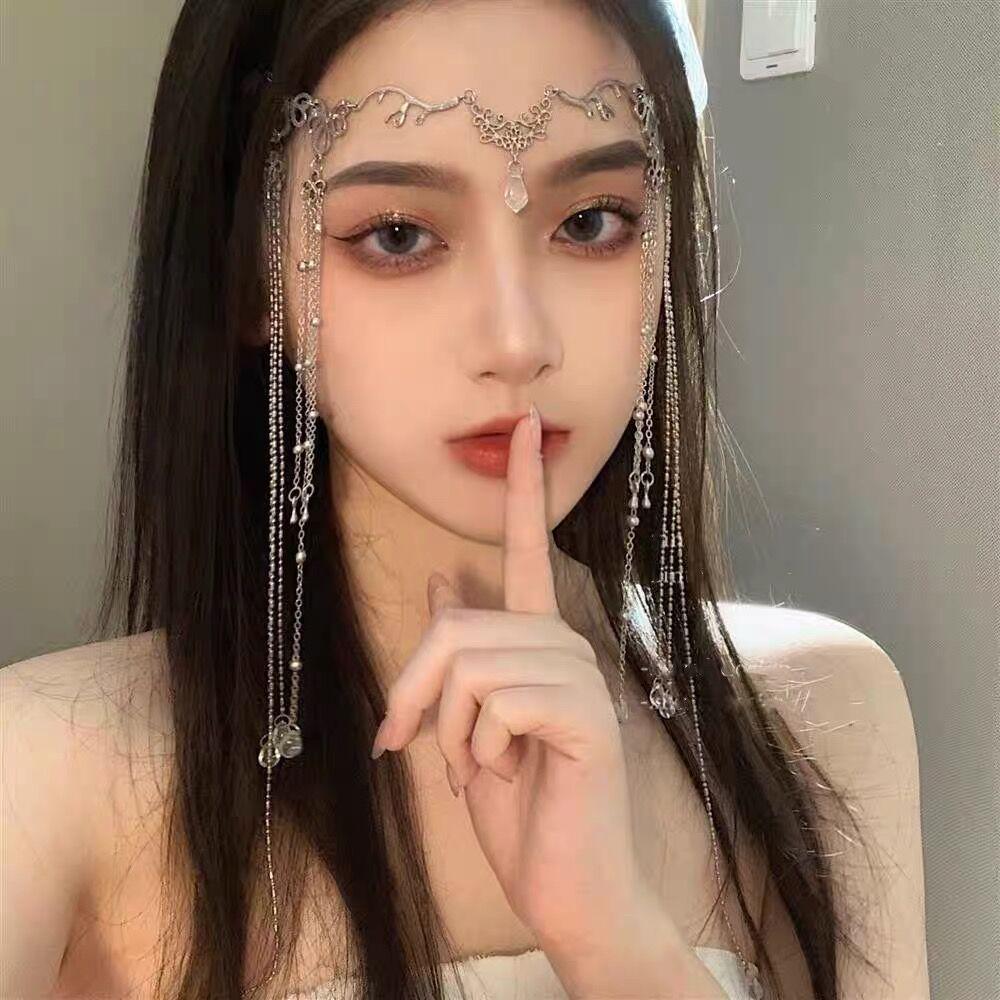 Bohemian Princess Tassel Forehead Pendant - Exotic Ethnic Style Hair Accessory