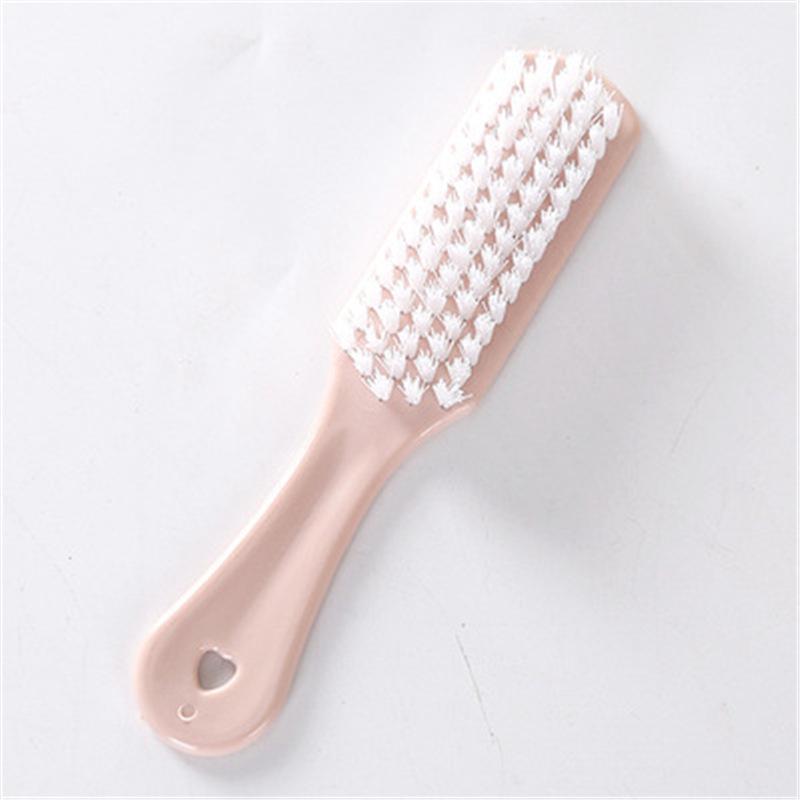 Plastic Small Shoe Cleaning Brush with Soft Bristles, Long Handle, and Hanging Design