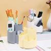 3 Compartments Rotating Pen Holder 360 Degree Rotating Pencil Holder  Office Use