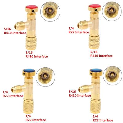 R410A R22Air Conditioning Refrigerant Safety Valve 1/4 " Refrigeration Charging Safety Liquid Adapter Hand Tool Parts