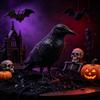 Window Decoration Crow Realistic Design Ornament, with Feather Texture Statue Texture, Stable Base Waterproof Sun-Resistant Gothic