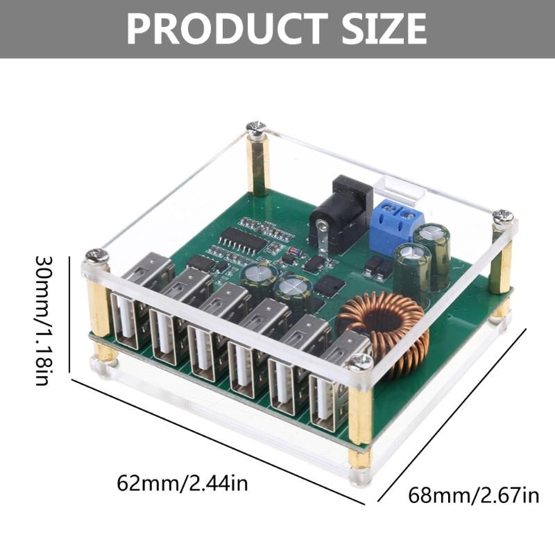 Compactly 6USB DCBuck Power Supply Module Voltages Regulator with 6 USB Port for Efficient MultiDevice Charging