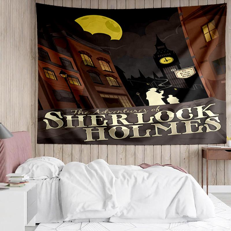 1PC Sherlock Victorian Mystery Quick-Dry Tapestry, Unique Design Tapestry, Suitable for Bedroom,Livingroom, Playroom,Heartwarming Holiday Gifts