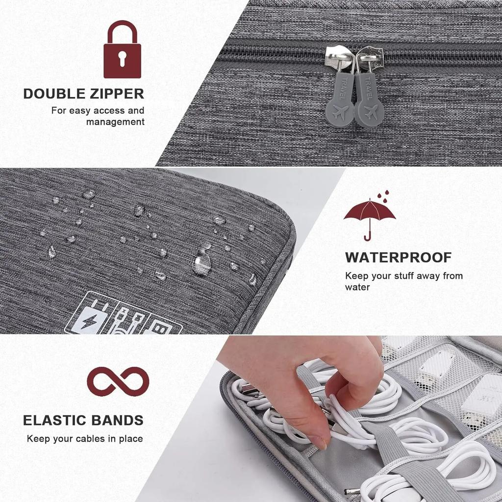 1Pc Multi-functional Large Capacity Digital Electronic Organizer USB Data Line Charger Plug Headphone Travel Storage Bag