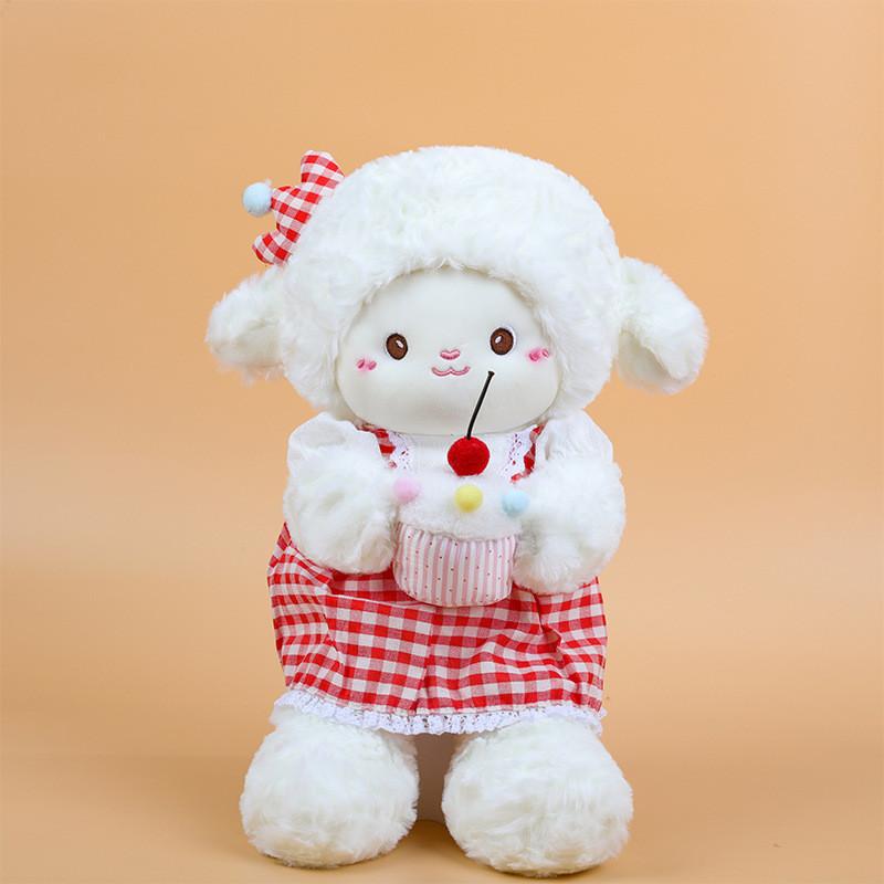 Cartoon Lamb Plush Toy With Pp Cotton Filling For Girls And Kids