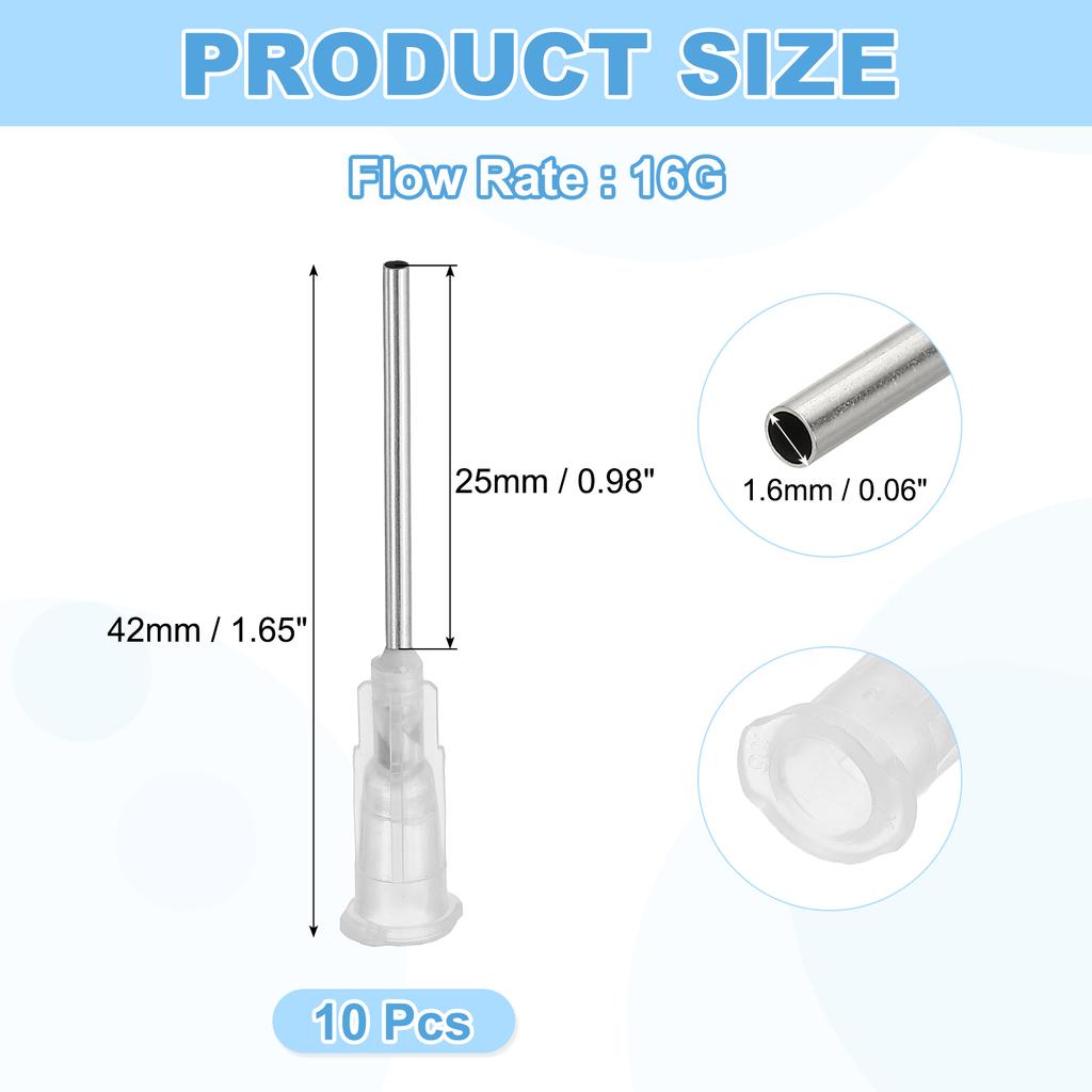 10 Pcs Blunt Tip Dispensing Needle Stainless Steel Dispensing Tips with Luer Lock Dispenser Needle for Measuring Refilling Inks