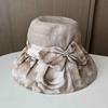 Wide-brimmed sun hat women's summer fashion printing foldable thin organza basin hat, sun hat for shopping