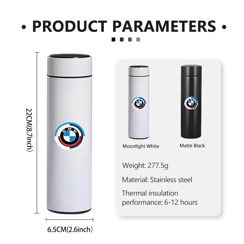 AAD1 Car Temperature Display Thermos Cup Stainless Thermos Bottle For BMW X1 X3 E39 E46 E30 E36 E87 E60 E90 F26 G02 E70 F15 E53 G05