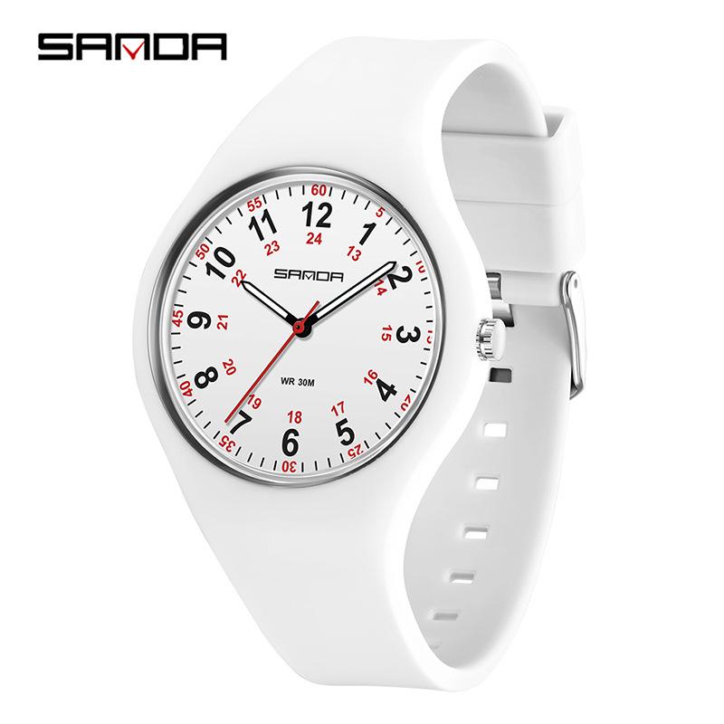 

Студенческие водонепроницаемые кварцевые часы Sanda со светящимися стрелками - Простой и модный дизайн