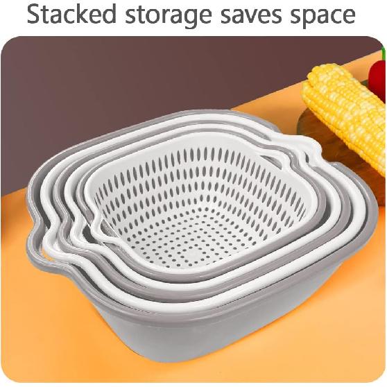 Washing Vegetable Baskets in The Kitchen Fruit Baskets Multi-layer Stackable Vegetable Sinks, Strainer and Washing Fruits and Vegetables Kitchen