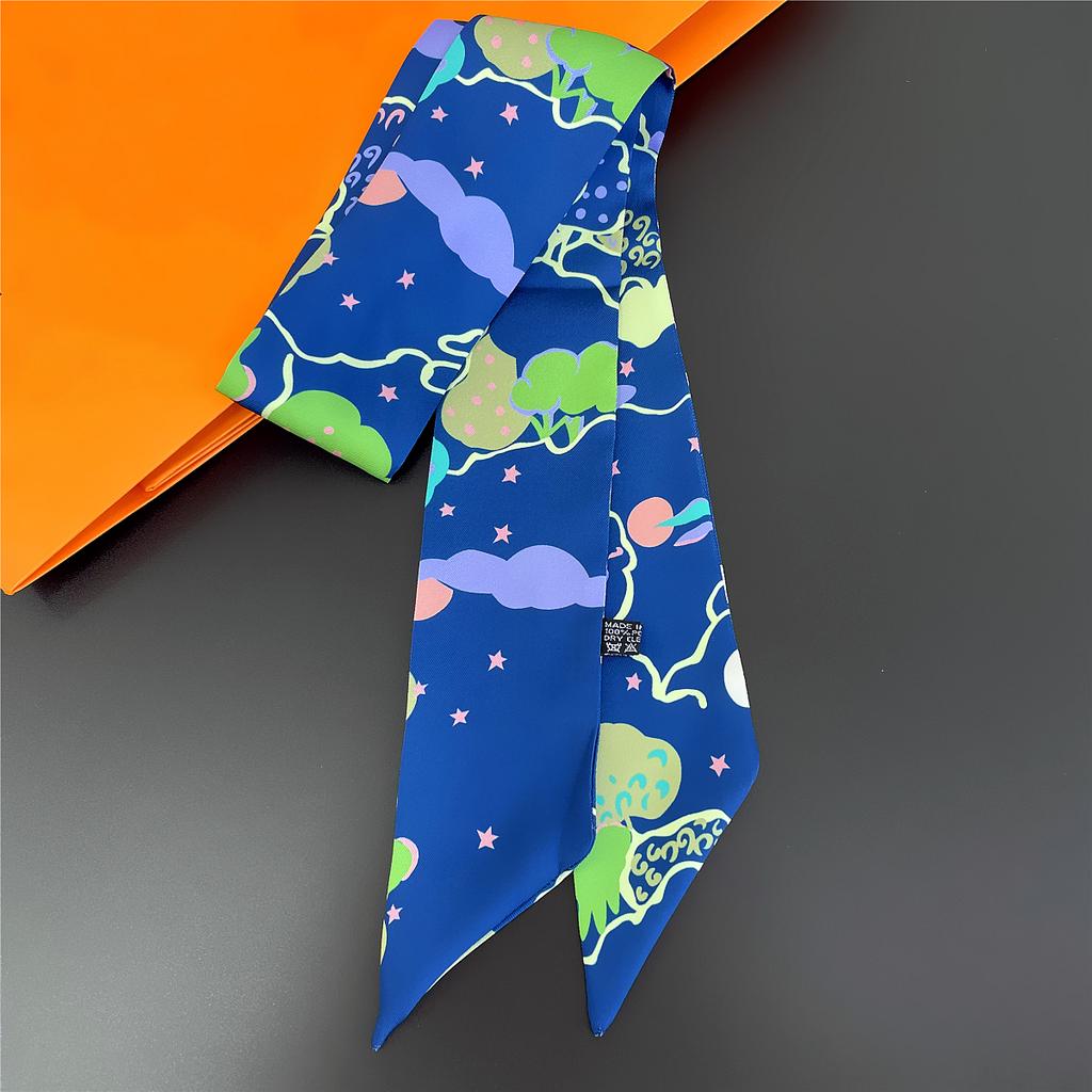 2023 New Design Tarot Scarf Women Luxury Brand Scarf Bag Hair Skinny Silk Scarves Fashion Foulard Neckerchief Headband For Lady