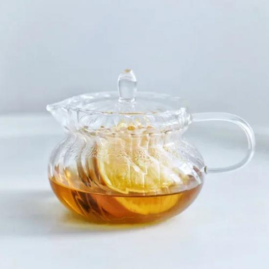 Heat Resistant Glass Retro British Glass Tea Set Teapot Cup Afternoon Fruit Coffee Cup Drinking Water Bottle Drinkware 450-480ml