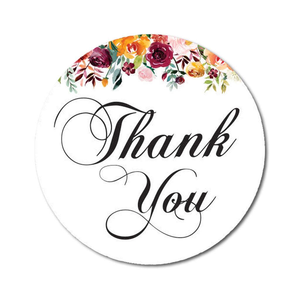 Darling Souvenir 45 Pcs Fuchsia Pink Round Floral Thank You Stickers DIY Envelope Seals-1.6