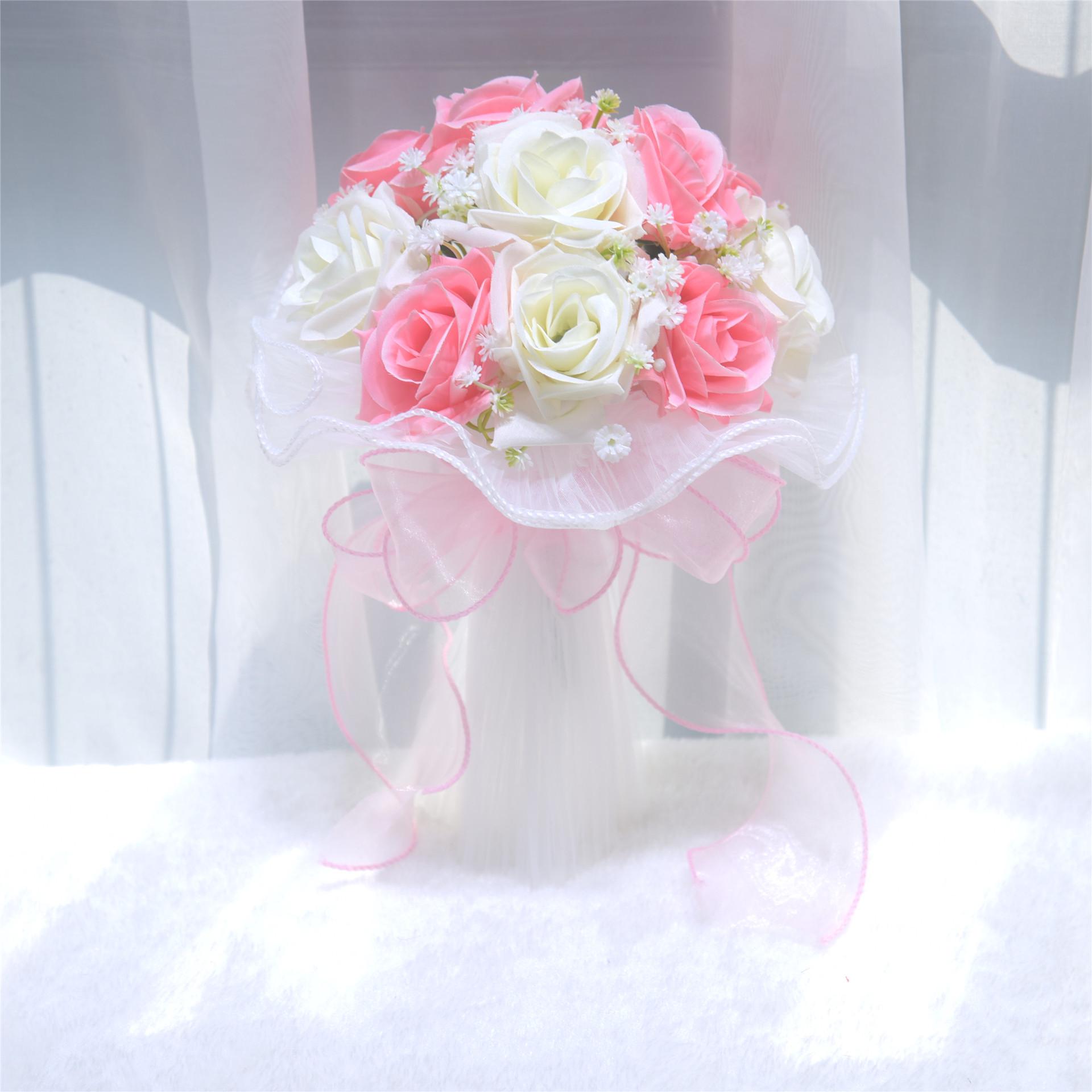 Западный свадебный букет: Имитация розы и цветочная композиция из сетчатых цветов-волн