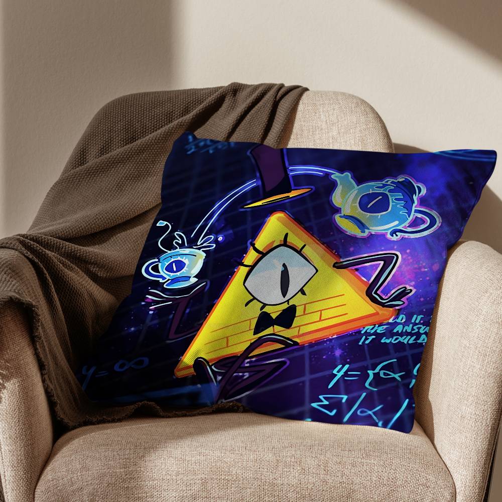 Dipper and Mabel Gravity Falls Pillow Case Anti-dustmite Pillowcase Invisible zipper silky short plush Sofa cushion cover