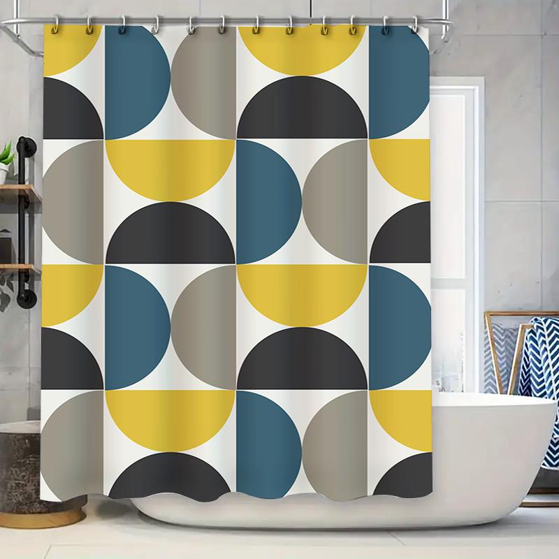 

Modern Black White Red Shower Curtain with Striped Pattern for Bathroom Decor Waterproof Fabric, Size 69 x 70 inches (LxW) 90x180cm