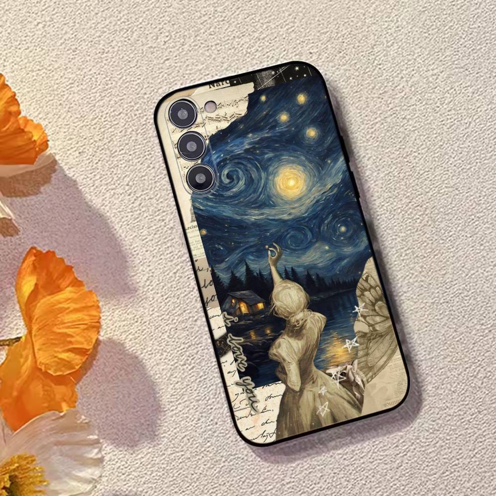 Van Gogh A-Art Aesthetic Phone Case For Samsung Galaxy A73,A72,A71,A70,A53,A52,A51,Soft Silicone Black Cover