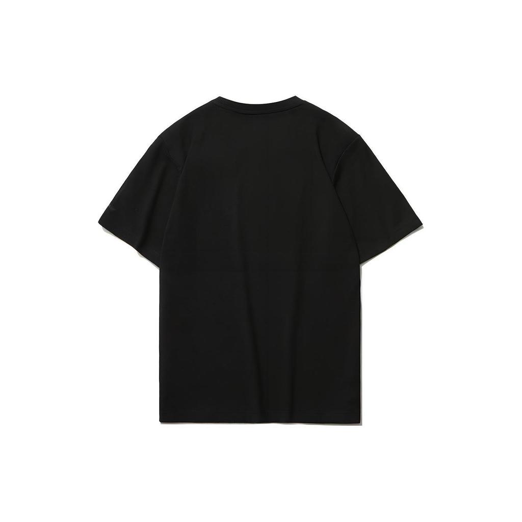 Li-Ning Sports Fashion Series Letter Print Loose Round Neck T-Shirt Unisex Tops Black AHSR340-6