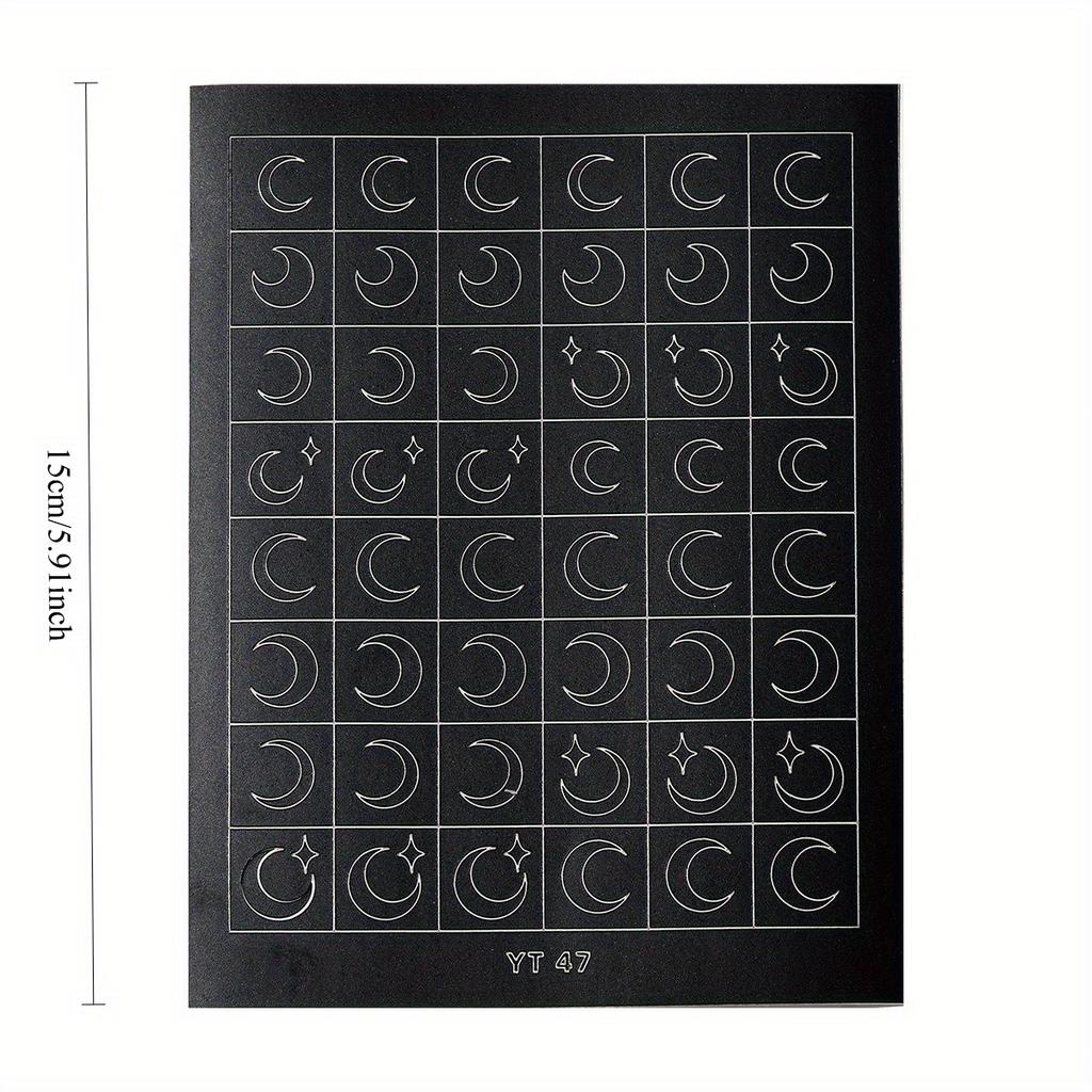 1pc Hollow Bow Cloud Moon Adhesive Nail Aid Sticker Gift for Friends