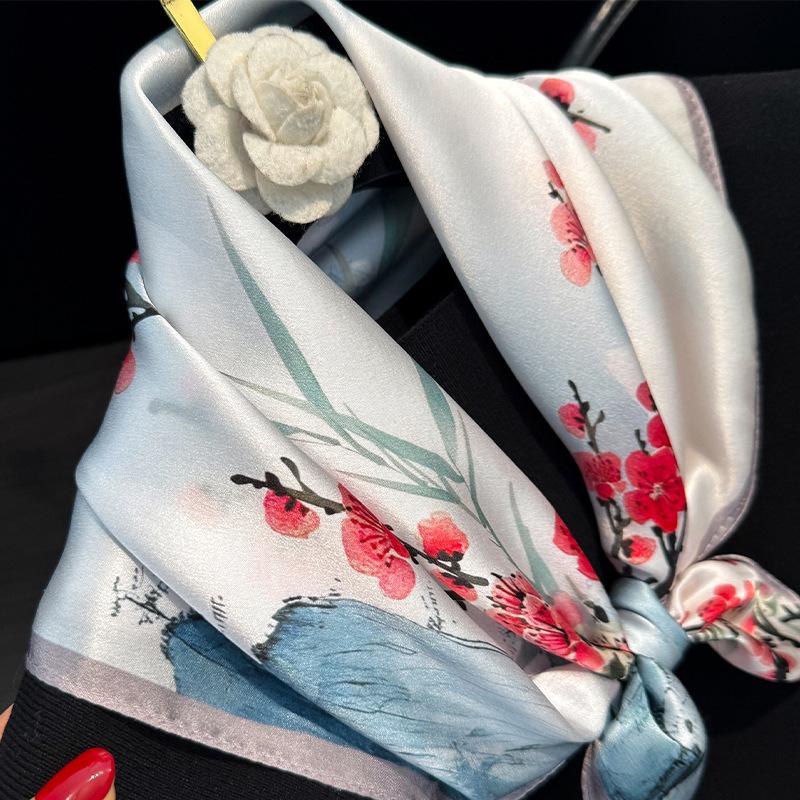 100% Natural Silk Square Scarf Women Neck Bandana Mulberry Scarves Female Summer Neckerchief Headkerchief Shawl Wrap Hijab sjaal