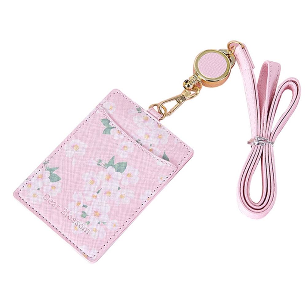 

Kawaii Card Holder Lanyard Photocards ID Business Card Holder Portable Card Case Stationery Office Supplies рожевий