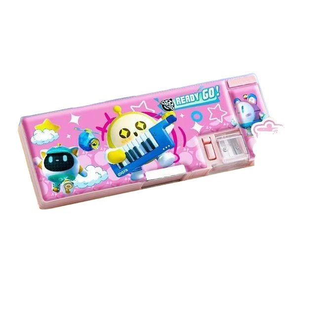 Egg Boy Double-Sided Pencil Case for Boys - Large Capacity, Multifunctional Black Technology Design for Elementary Students