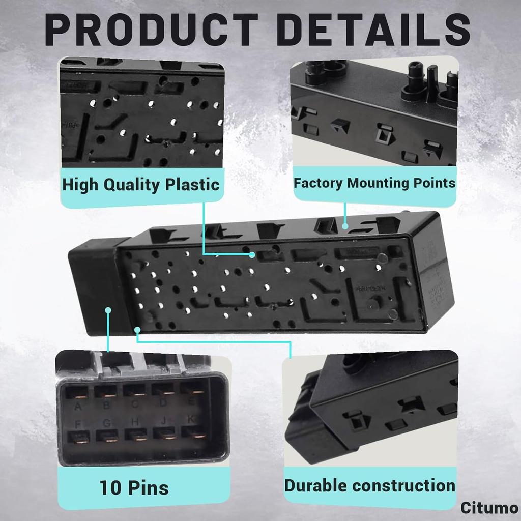 12451498 Front Right Passenger 8 Way Power Seat Control Adjustment Switch Fit 2007-2013 Sierra Yukon Avalanche Silverado Suburban Lacrosse