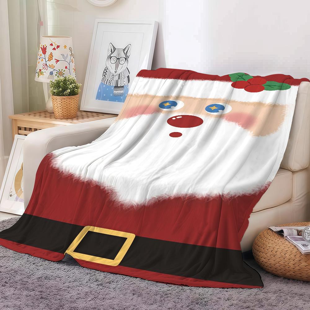 Fashion print Christmas Blanket For Sofa Office Bed Plane Travel Sleep Read Relax Camping Soft And Warm