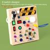 LED Light Switch Busy Board Toddler Light-up Switch Control Wooden Board Toy Portable Travel Fine Motor Skills Kids Early Educational Learning