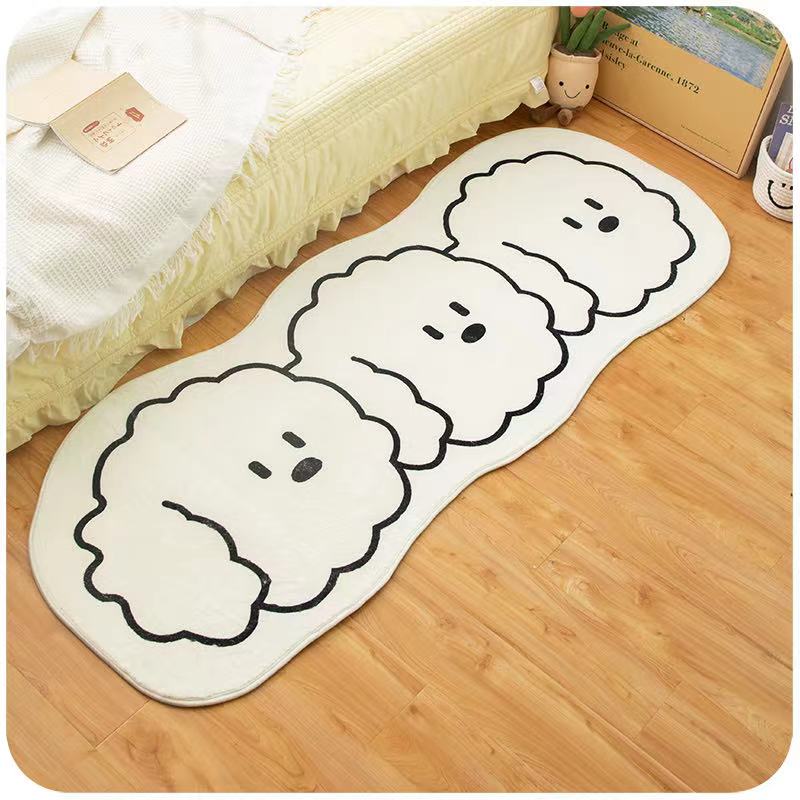 Cute Furry Rug Cartoon Cat Kid Carpet For Bedroom Non -Slip Bedside Area Rug Cute Soft Floor Mat For Living Room Table Mat Decor