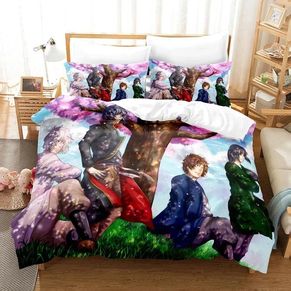 

Fashion 3D Gin Tama Bedding Sets Duvet Cover Set with Pillowcase Twin Full Queen King Bedclothes Bed Linen Home Textile EU Single(135*200cm)3pcs