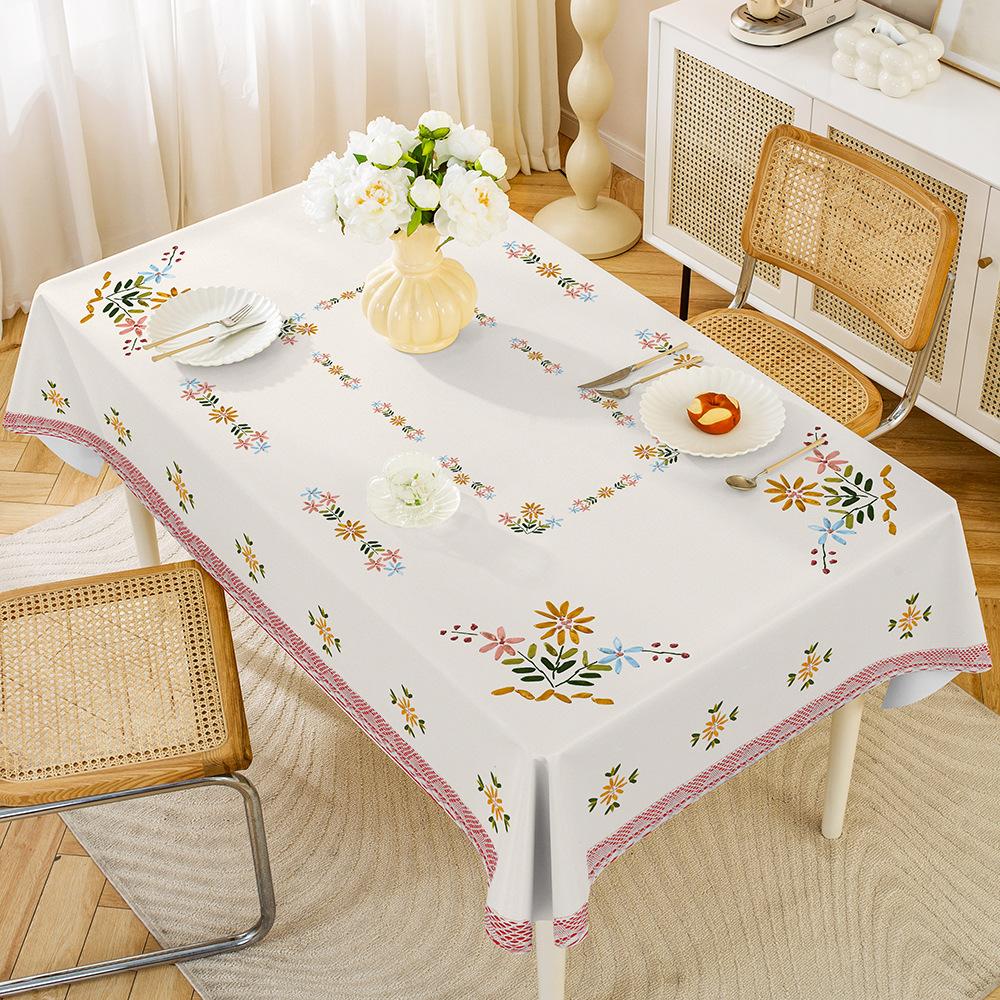 1PC Modern Simple PVC Dining Table Cloth Waterproof Oil-proof Anti-scalding Leave-in Table Cloth Non-slip Thermal Insulation