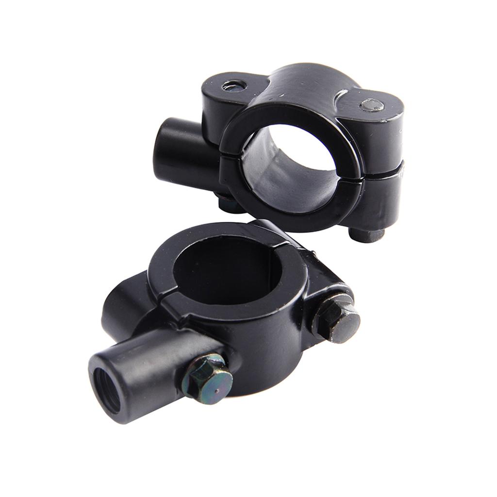 2Pcs Black Universal Motorcycle Handlebar Mirror Mount 10mm 78" Aluminum Clamp