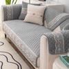 Sofa Cushion Plush Non-slip Thicken Sofa Cover Cushion Flannel Sofa Cover Universal Solid Color Lace Dust-proof Sofa Seat Cover