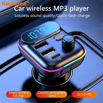 C29 Auto-FM-Transmitter Bluetooth 5.0 MP3-Player DC12V/24V-Eingang Dual USB 3.1A + PD 3.1A Schnelllade-Autoladegerät