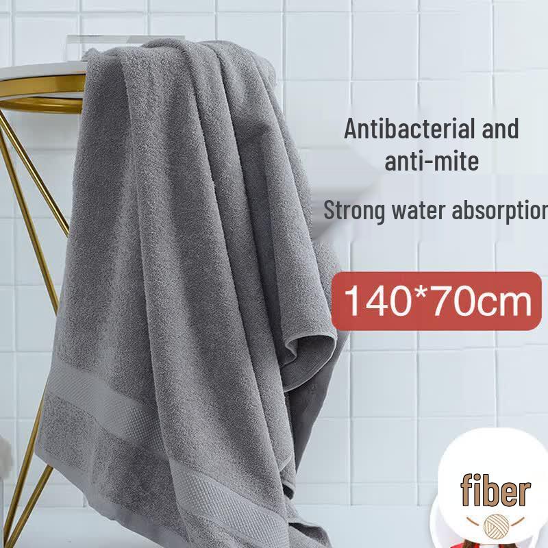 Jieliya 5A Antibacterial Long-Staple Cotton Bath Towel Extra Large серый
