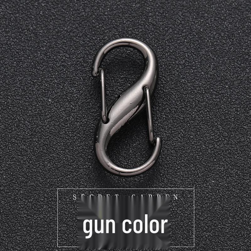 S-Type Metal Alloy Quick Release Carabiner with Spring Snap and Mini Figure-8 Buckle