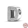 100% Real 925 Sterling Silver Letter Alphabet A-Z Charm Name Bead Fit  Bracelet Pendant Jewelry