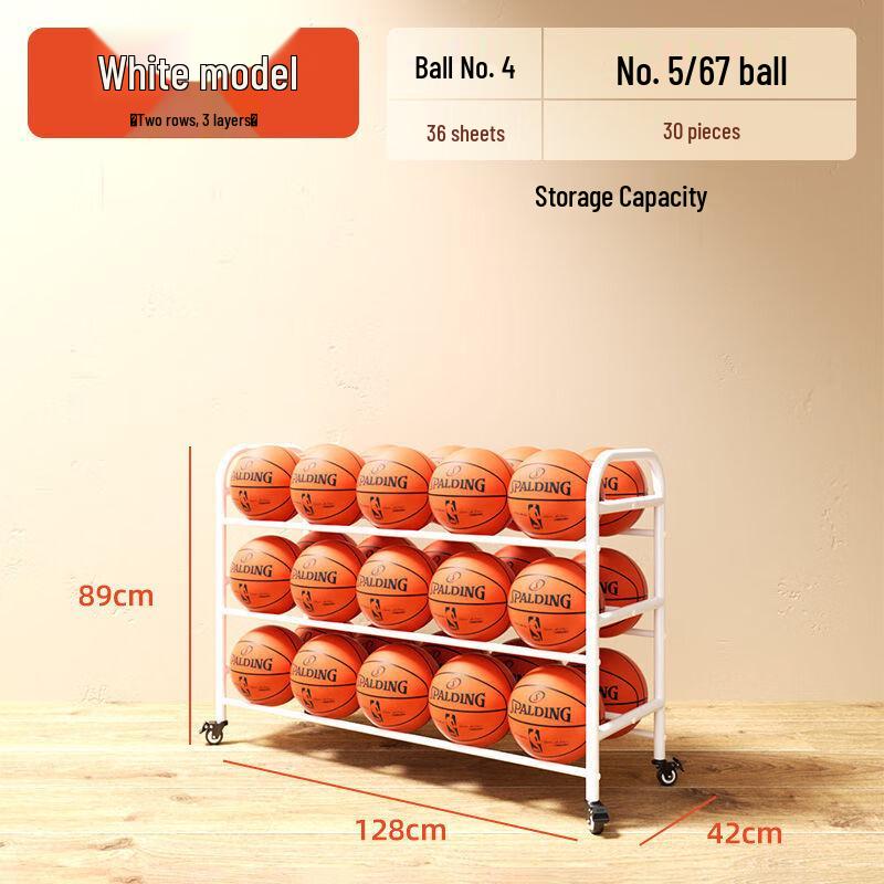 WEZHO Movable Basketball Storage Rack