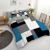 3pcs Blue Black And Gray Plaid Pattern Duvet Cover Set Simple Style Fashionable Pattern Room Decor Single Twin Queen King Size