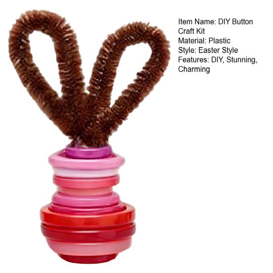 Button Easter Bunny Craft Button Bunny with Twisting Stick Hanging Ornament Kit DIY Ears for Easters