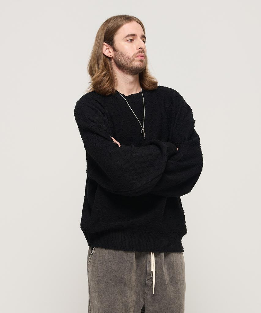 CARGOBROS Drop Block Knit Semi-Over Knit (Black)