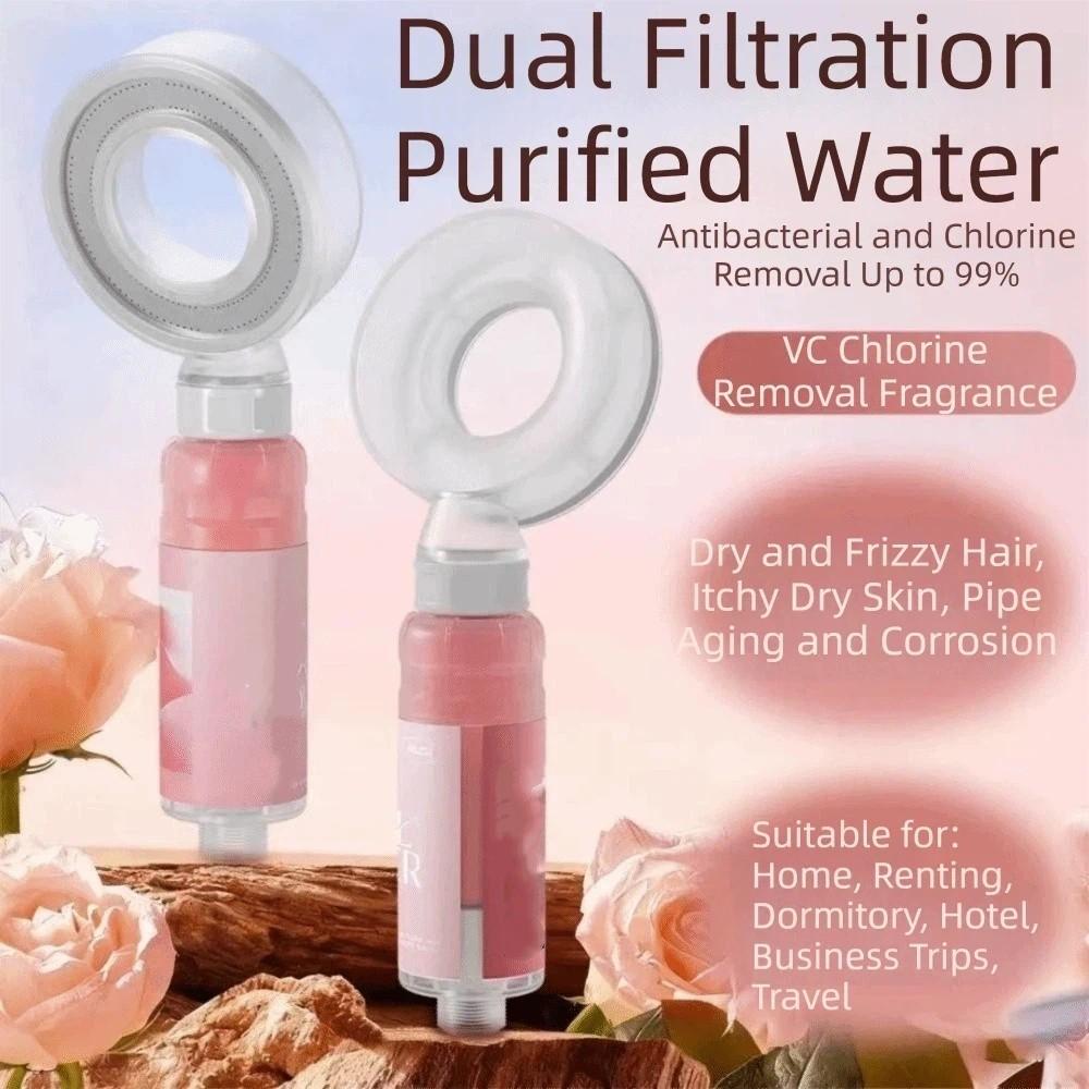 Built-in Water Filter Pressurized Shower Head Pressurized Design Chlorine Removal Function Skin Care Showerhead