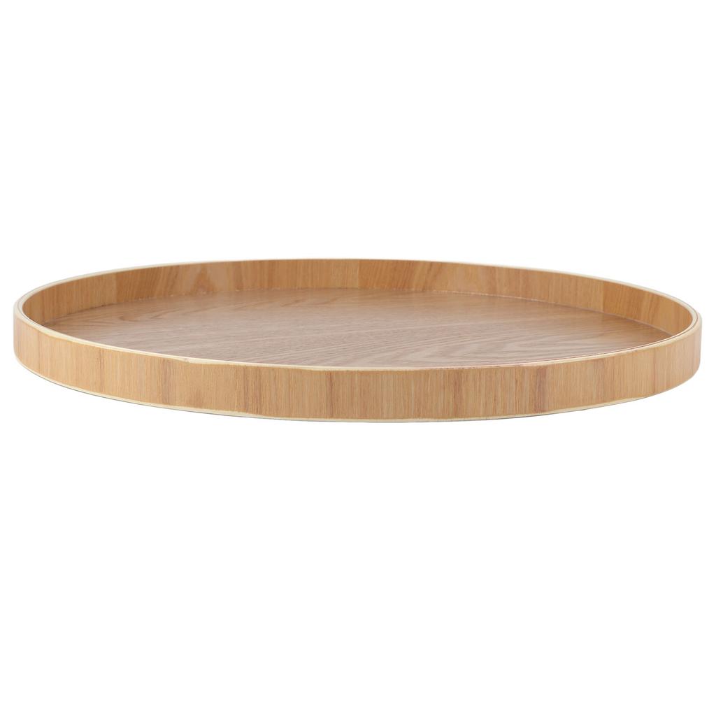 Round Shape Solid Wood Tea Coffee Snack Food Meals Serving Tray Plate Restaurant Trays Wooden