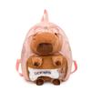 Capybara Student Backpack With Nylon Construction Double Zipper For Daily Use