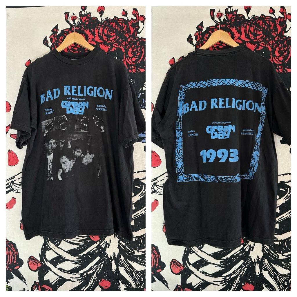 VTG 1993 90er Bad Religion Green Day Rancid Seaweed Punk Rock Band Tour Shirt XL Unisex T-Shirt